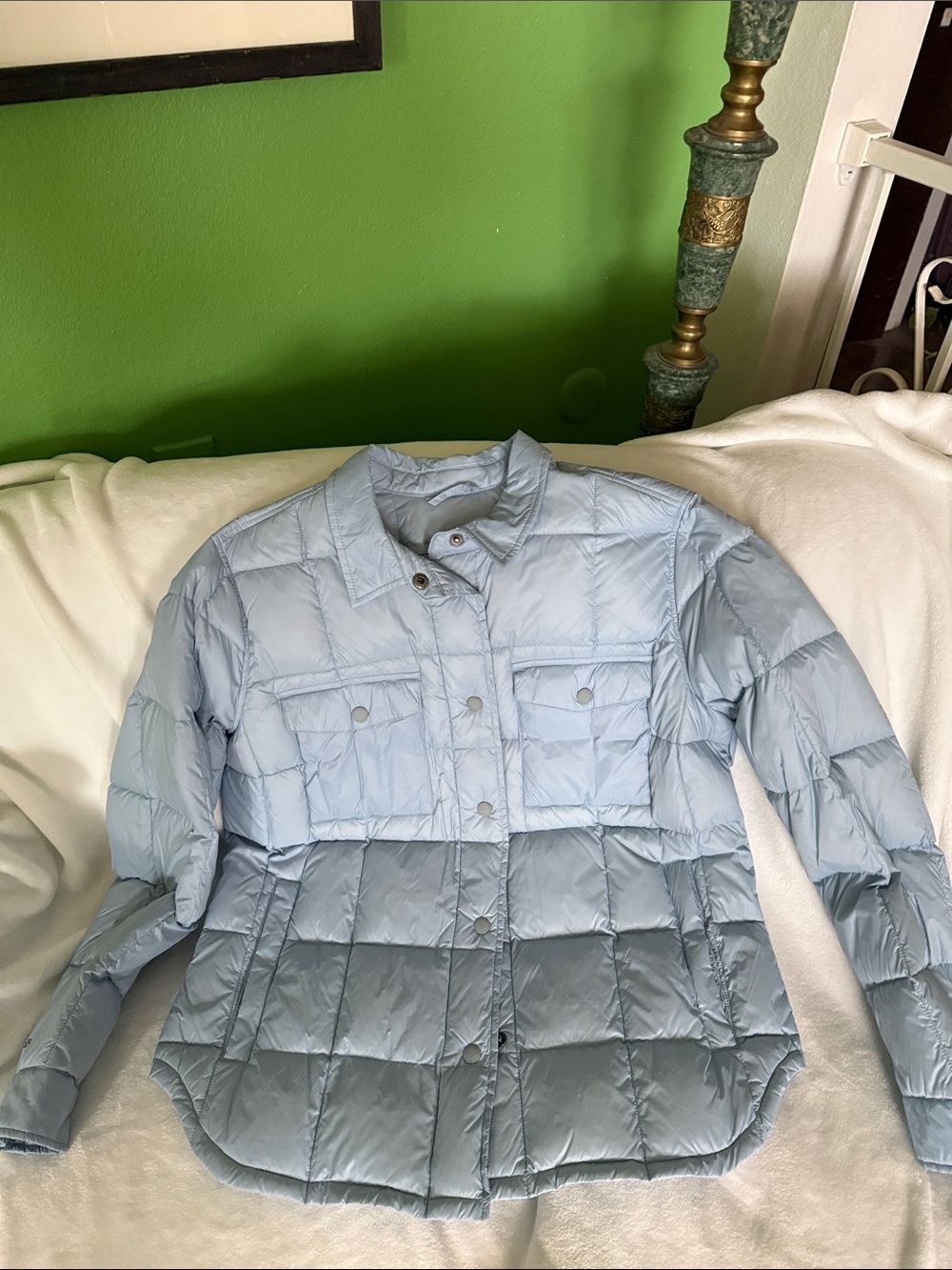 Eddie Bauer Light Blue Quilted Puffer Jacket